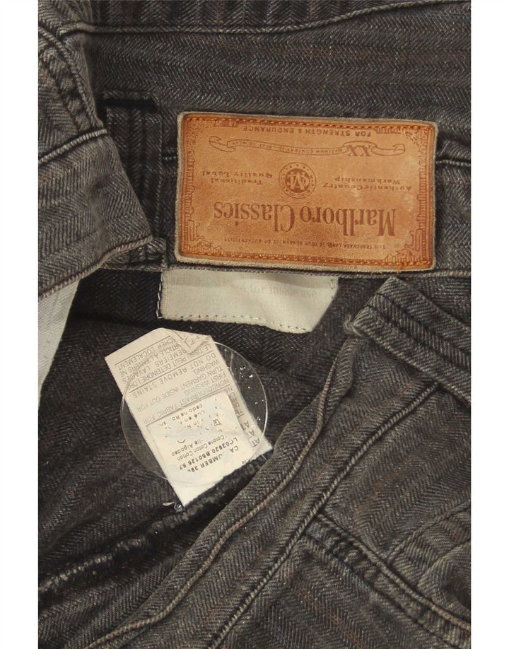 Pantaloni chino drepți pentru bărbați Marlboro Classics W33 L31 Gri Herringbone