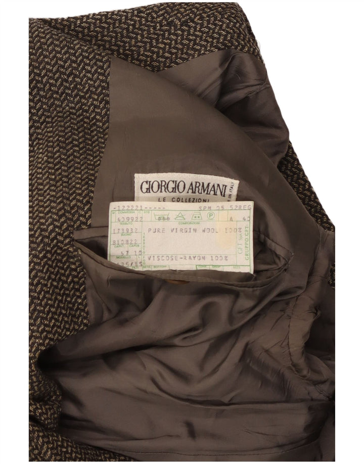 GIORGIO ARMANI Jachetă pentru bărbați cu 3 nasturi IT 52 Large Brown Herringbone