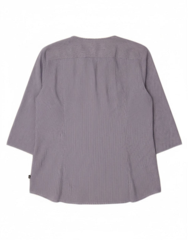 Bluză cămașă cu mâneci 3/4 pentru femei MARINA YACHTING UK 18 XL albastru cu dungi