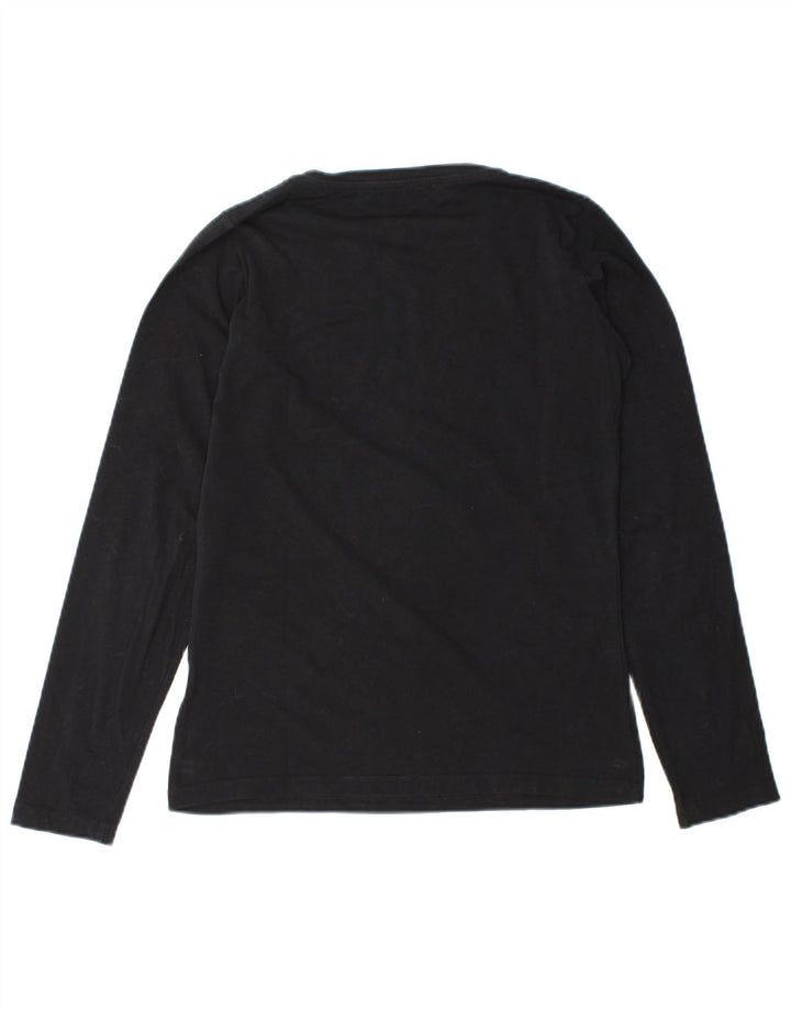 Trussardi Jeans Top grafic pentru femei cu mânecă lungă UK 12 Medium Black