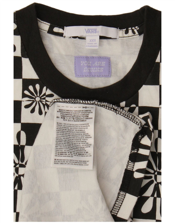 Rochie tricou supradimensionată pentru femei VANS UK 2 2XS Bumbac geometric negru