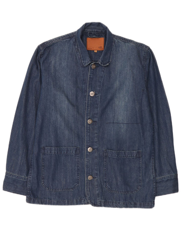 Lager 157 Jachetă pentru bărbați din denim cu 5 nasturi, UK 40, bumbac albastru mare