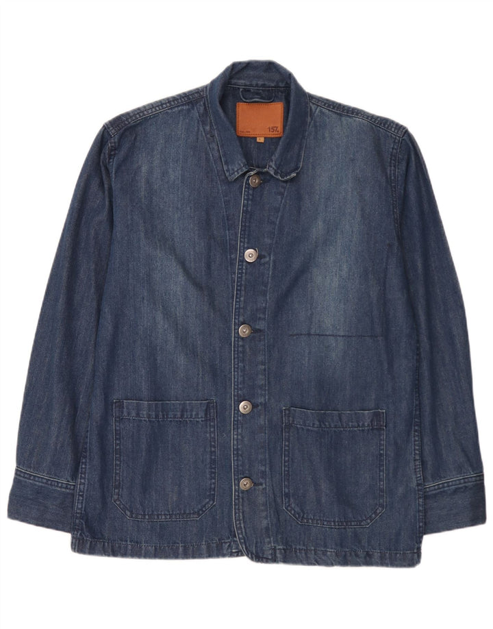 Lager 157 Jachetă pentru bărbați din denim cu 5 nasturi, UK 40, bumbac albastru mare