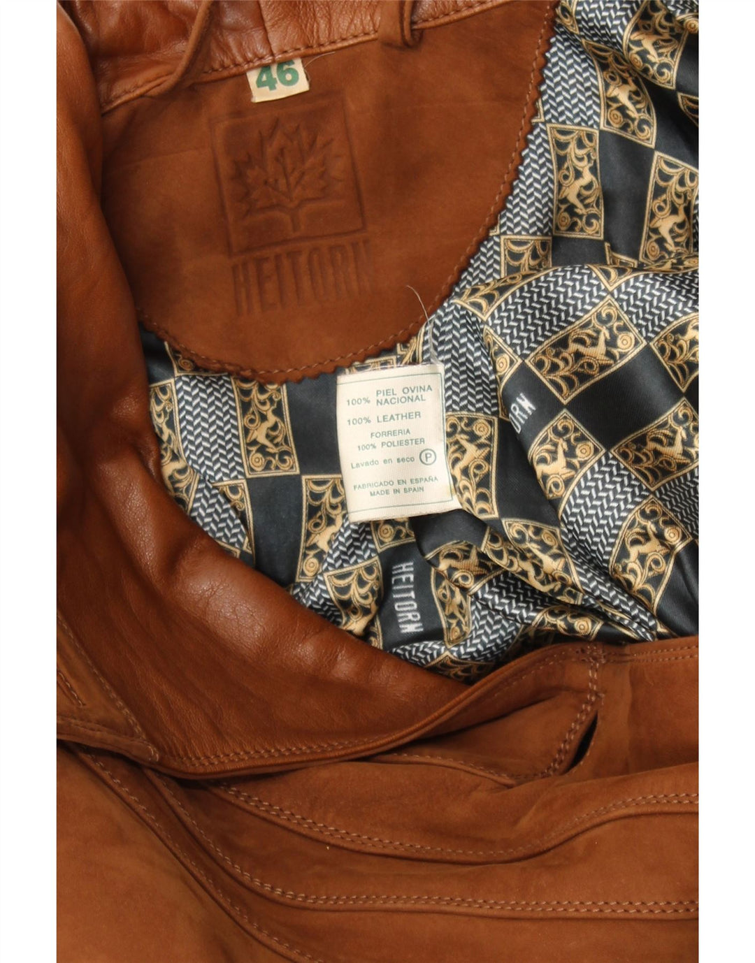 HEITORN Pardesiu de piele intoarsa pentru femei EU 46 XL din piele maro