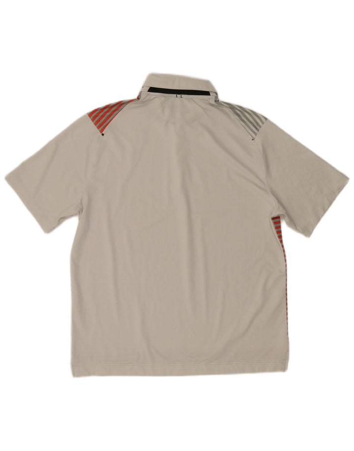 Tricou polo Nike Dri Fit pentru bărbați, gri mediu cu dungi