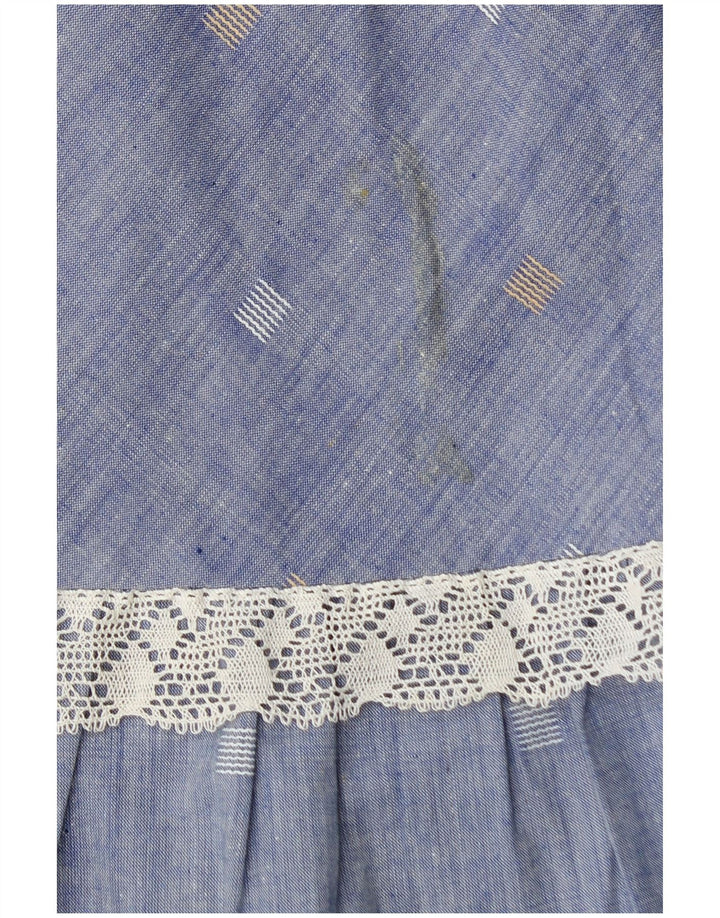 Fusta Maxi Vintage Femei W28 Medium Blue Spotted