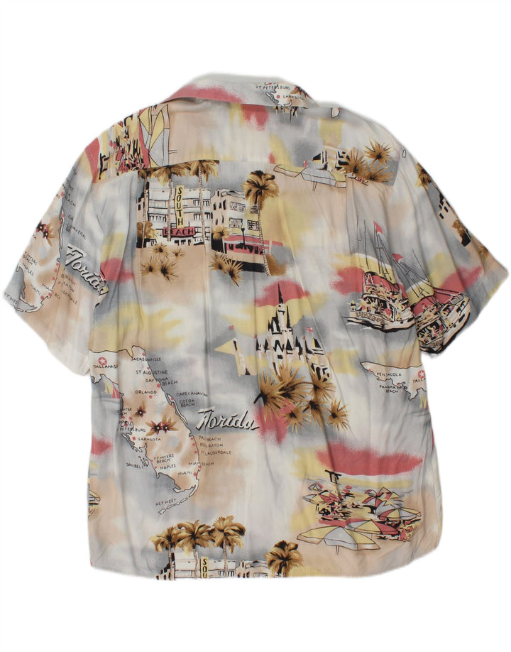 MAURO GESANDRO Cămașă cu mânecă scurtă pentru bărbați cu model abstract, XL, multicoloră