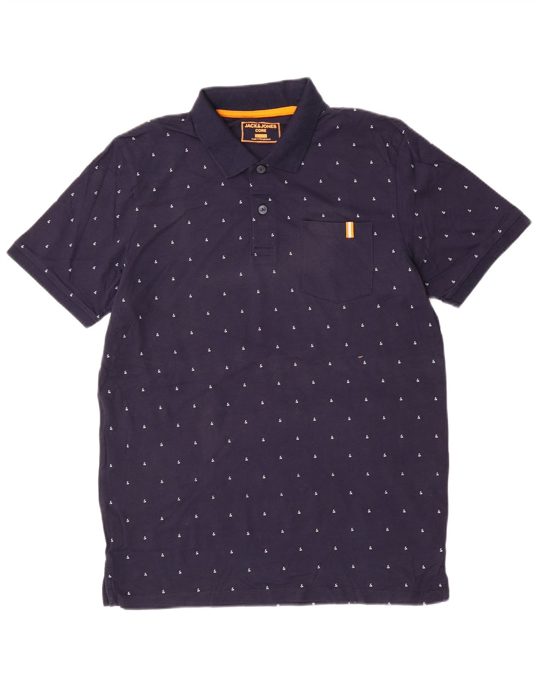 Cămașă polo pentru bărbați JACK & JONES, slim fit, mare, albastru, bumbac cu pete