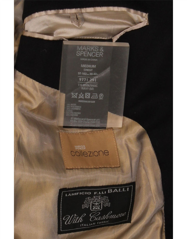 Pardesiu pentru bărbați Marks & Spencer UK 38 Mediu Lână bleumarin