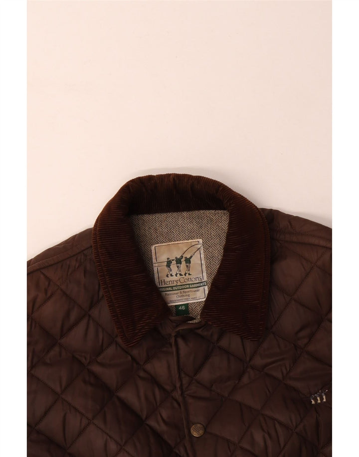HENRY COTTONS Jachetă matlasată pentru bărbați UK 46 3XL Maro Nylon