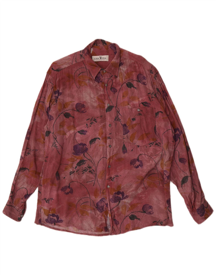 Cămașă pentru bărbați Casa Moda XL Burgundy Floral