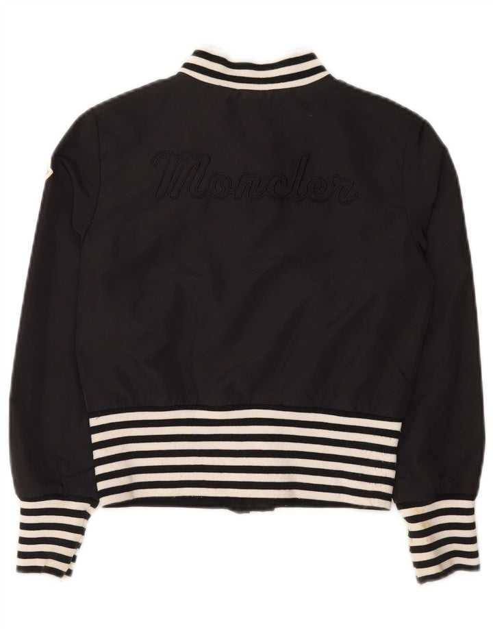 Jachetă Bomber Crop pentru fete Moncler 9-10 ani din poliamidă cu dungi negre