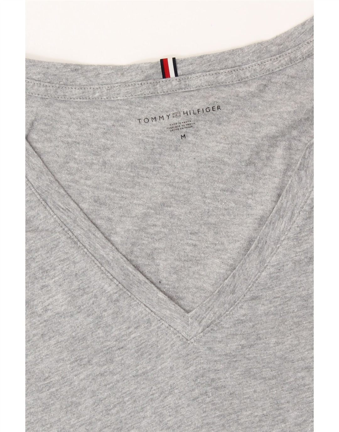 TOMMY HILFIGER Womens T-Shirt Top UK 14 Medium Grey Cotton Vintage Tommy Hilfiger and Second-Hand Tommy Hilfiger from Messina Hembry 