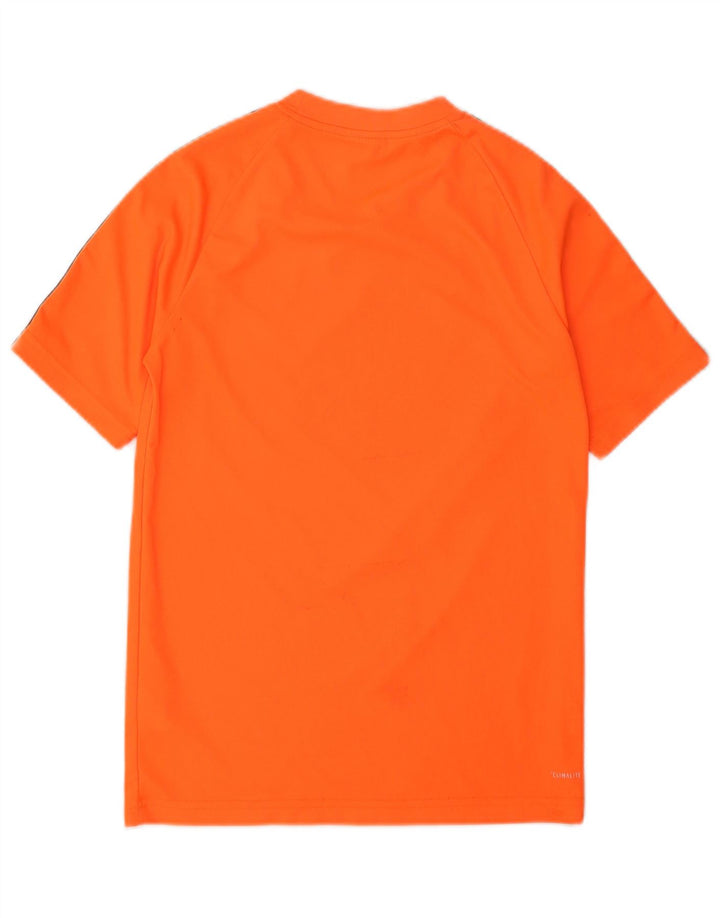 ADIDAS Boys Climalite T-Shirt Top 11-12 Years Orange Polyester