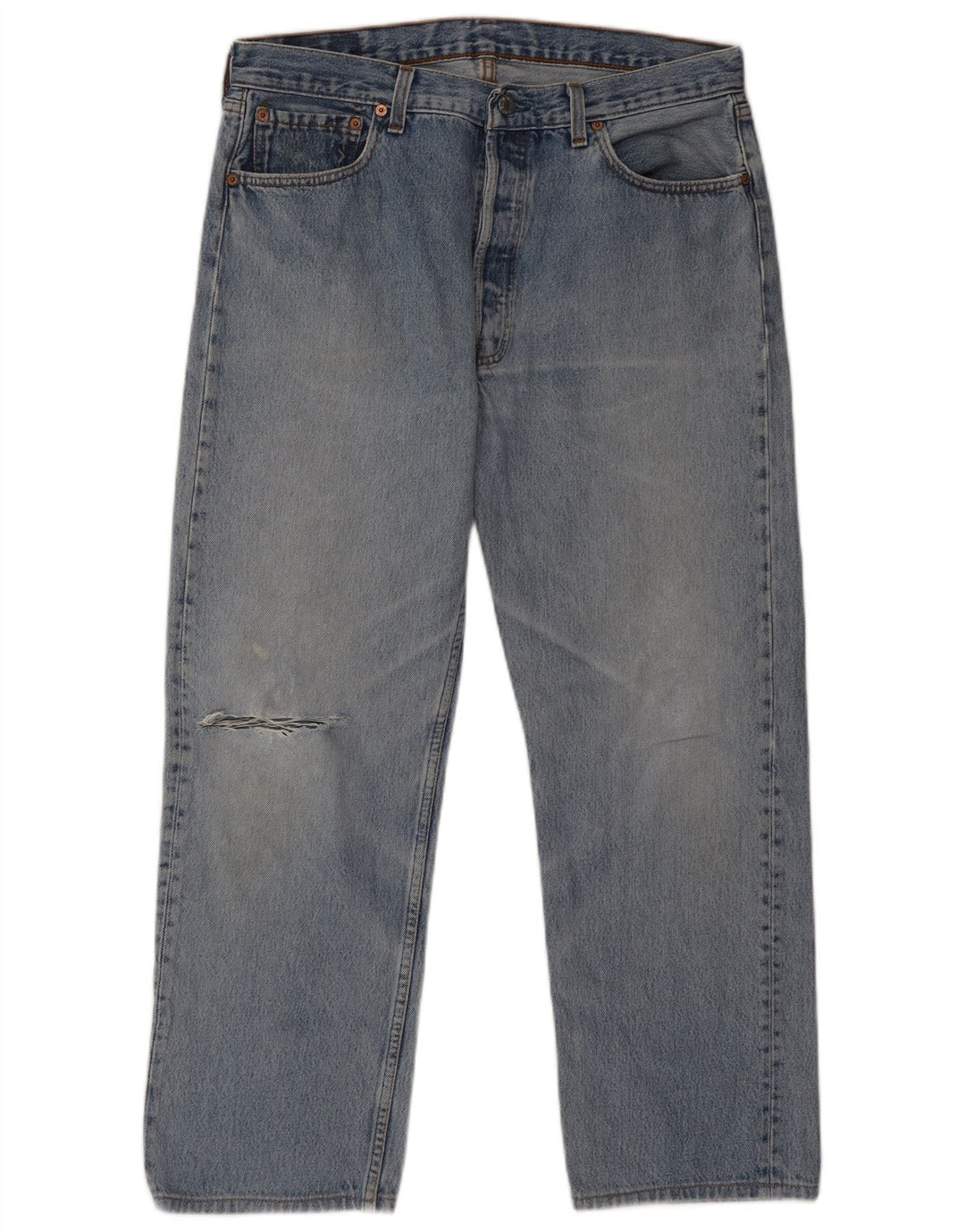 Blugi drepți distressed 501 Levi's pentru bărbați L32 L27 Bumbac albastru