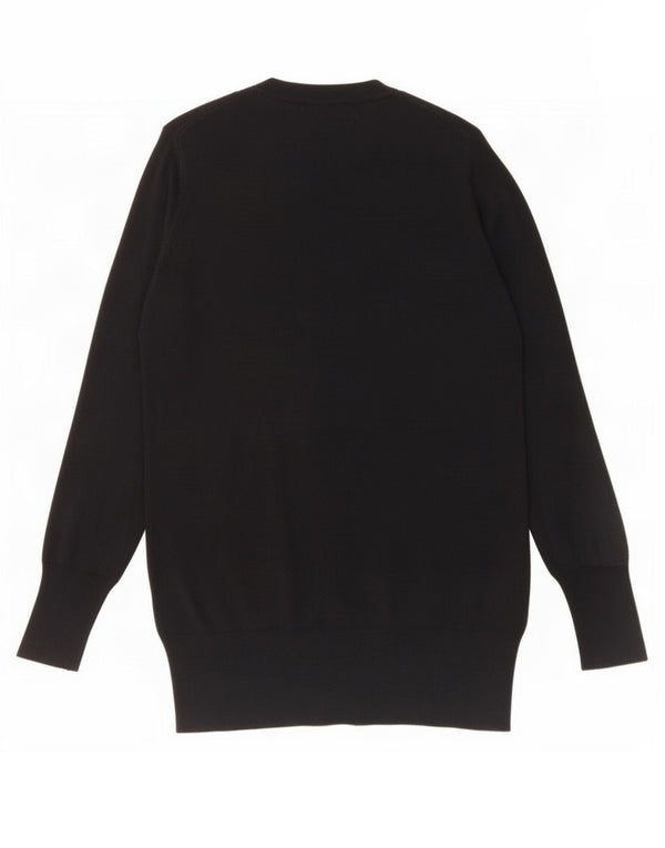 Pulover cardigan cu lungă pentru femei Zara UK 14 mare, negru, viscoză