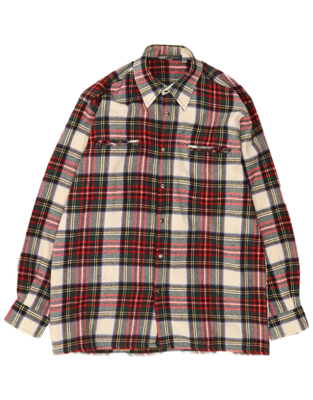 Cămașă Vintage pentru bărbați din flanel Mărimea 39/40 Lână cu carouri roșii medii