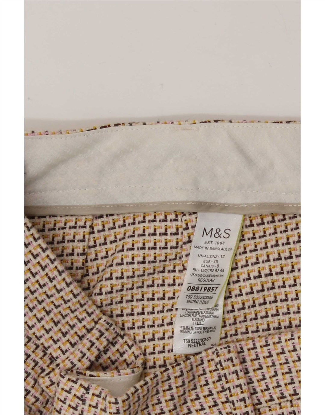 Pantaloni tăiați pentru femei Marks & Spencer, cu model abstract, UK 12 Medium W30 L