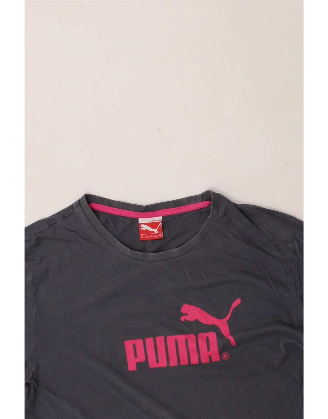 PUMA Mens Graphic T-Shirt Top Medium Navy Blue Cotton Vintage Puma and Second-Hand Puma from Messina Hembry 