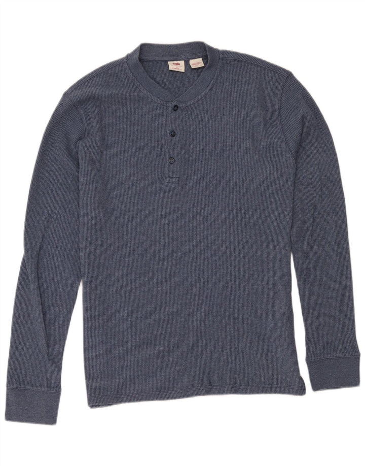 Top cu mânecă lungă pentru bărbați Levi's, cu ajustare standard, din bumbac albastru bleumarin mediu