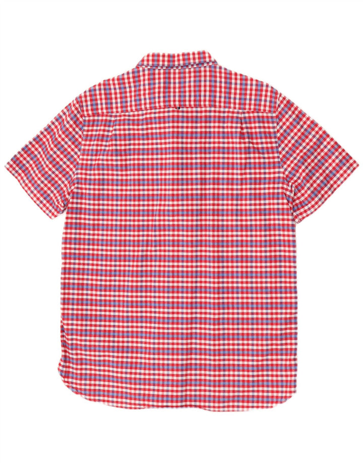 Cămașă cu mânecă scurtă pentru bărbați Superdry 2XL, bumbac vichy roșu