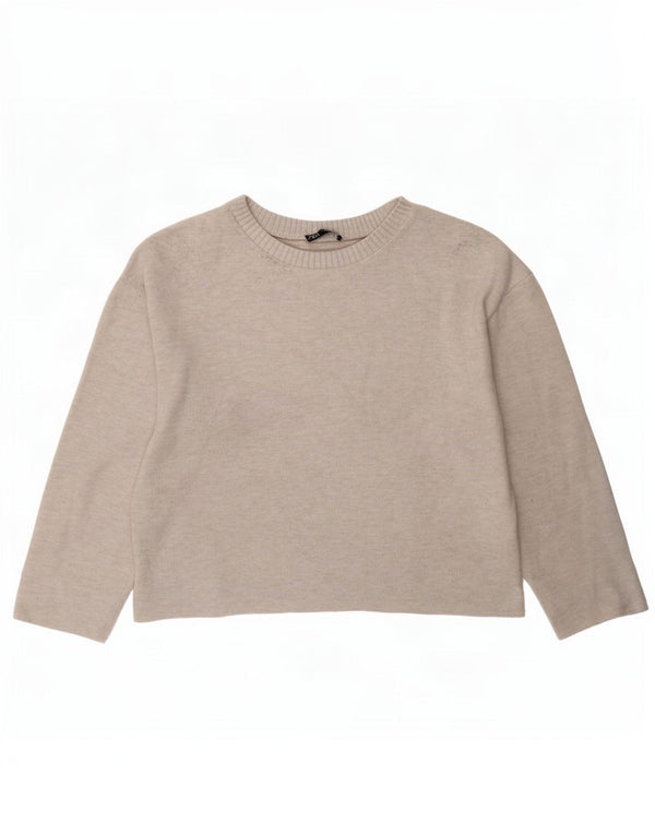 Bluză de top pentru femei Zara UK 14 Medium Bej Poliester