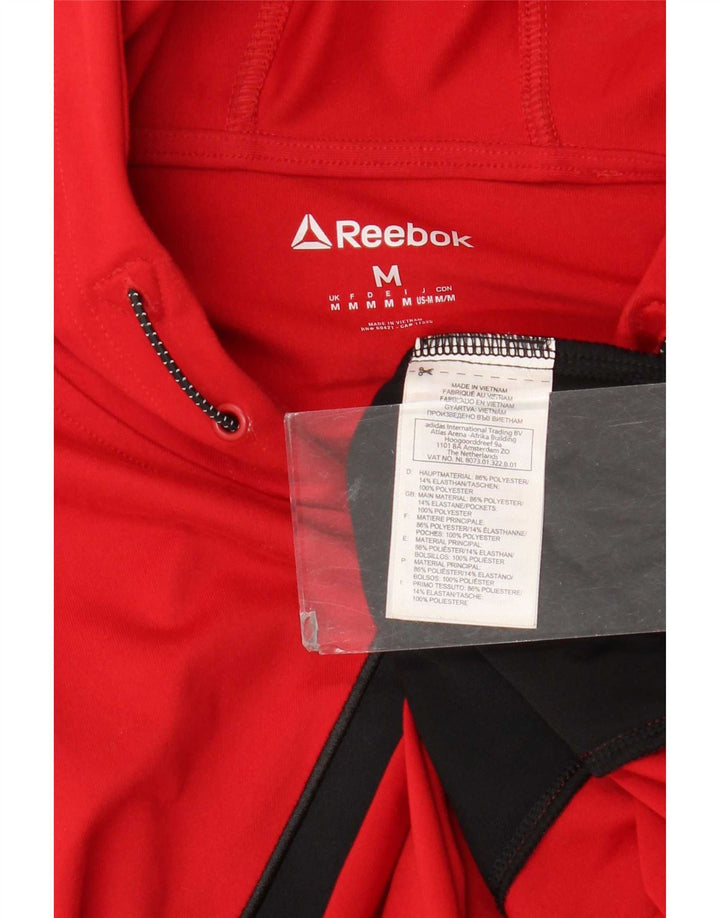 Pulover Reebok pentru bărbați cu glugă grafic, poliester mediu roșu