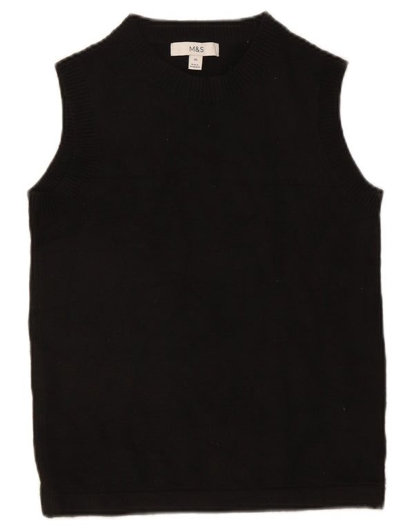Marks & Spencer Womens Vest Tank Top UK 6 XS Poliester negru