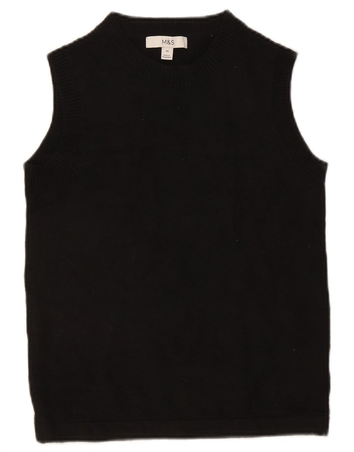 Marks & Spencer Womens Vest Tank Top UK 6 XS Poliester negru