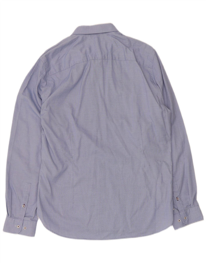 Cămașă pentru bărbați Ted Baker, slim fit, mărimea 16 1/2 mare, bumbac cu check albastru