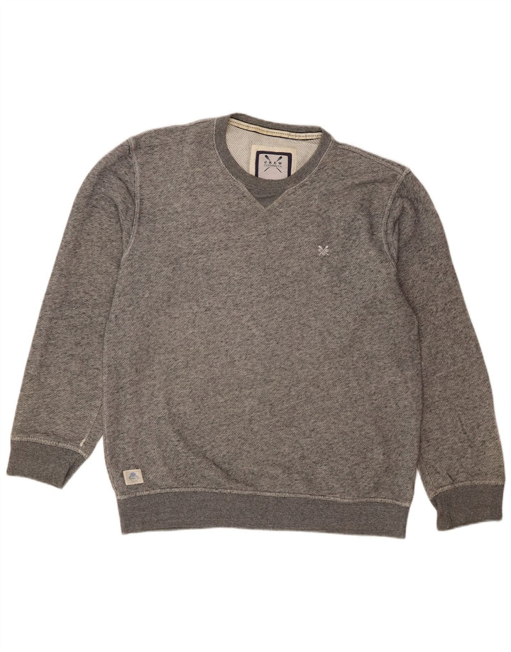 Crew Clothing Hanorac pentru bărbați Pulover Medium Gri bumbac cu pete