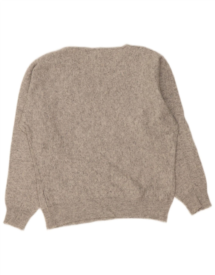 Pulover pentru femei Massimo Dutti cu gât de barcă UK 16 Lână mare, gri