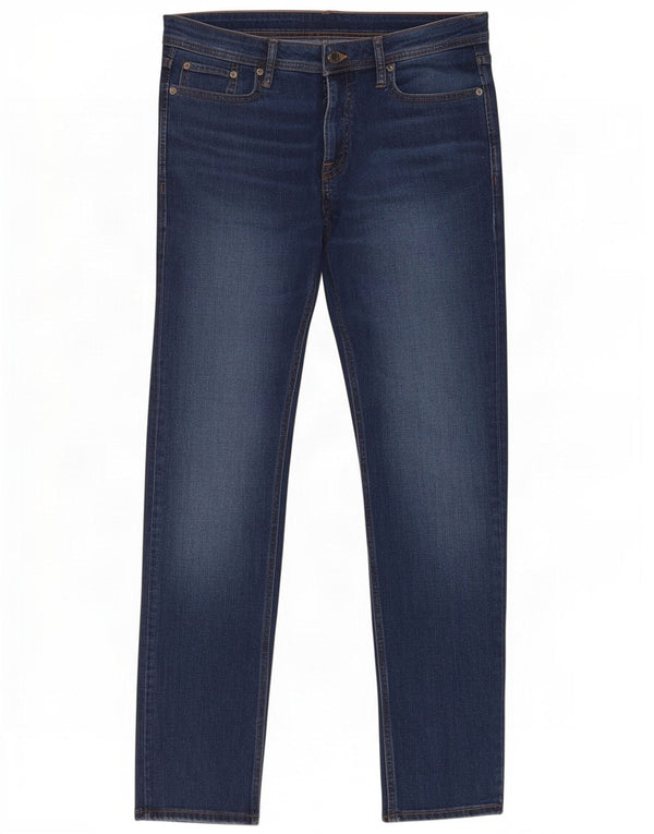 Blugi Jack & Jones GLENN Slim pentru bărbați W32 L30 bumbac bleumarin