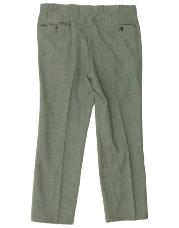 Pantaloni drepți casual pentru bărbați vintage W34 L27 verde check