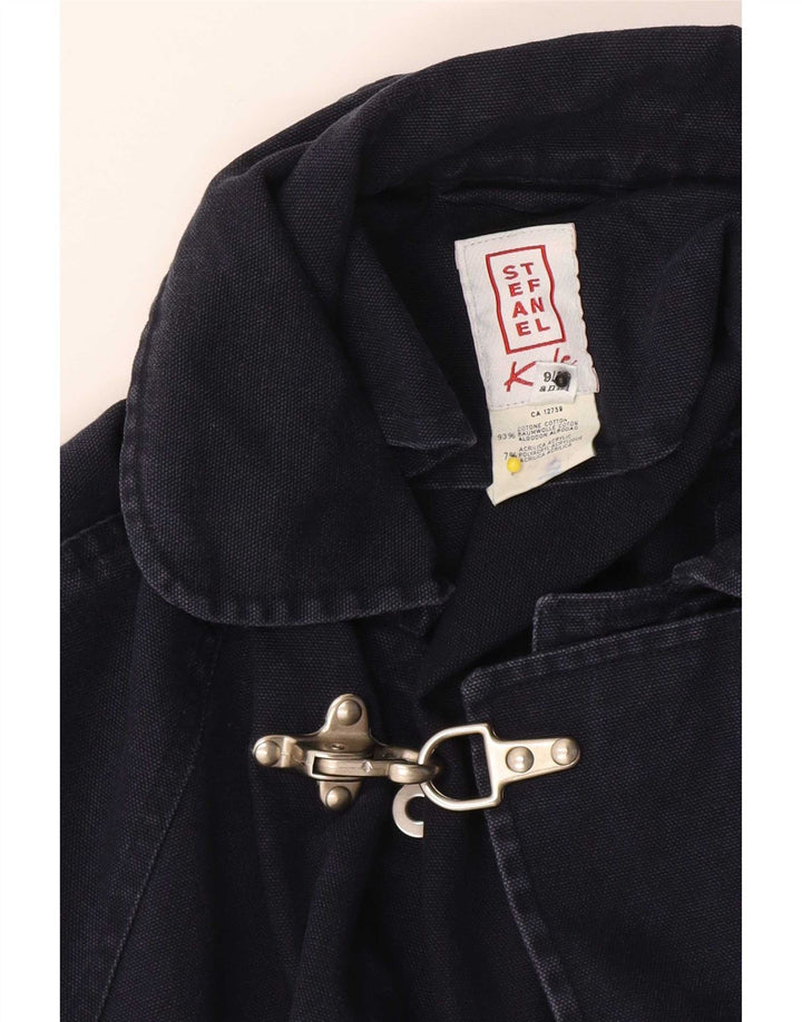 Stefanel Băieți Loose Fit Duffle Coat 9-10 Ani Bumbac Bleumarin