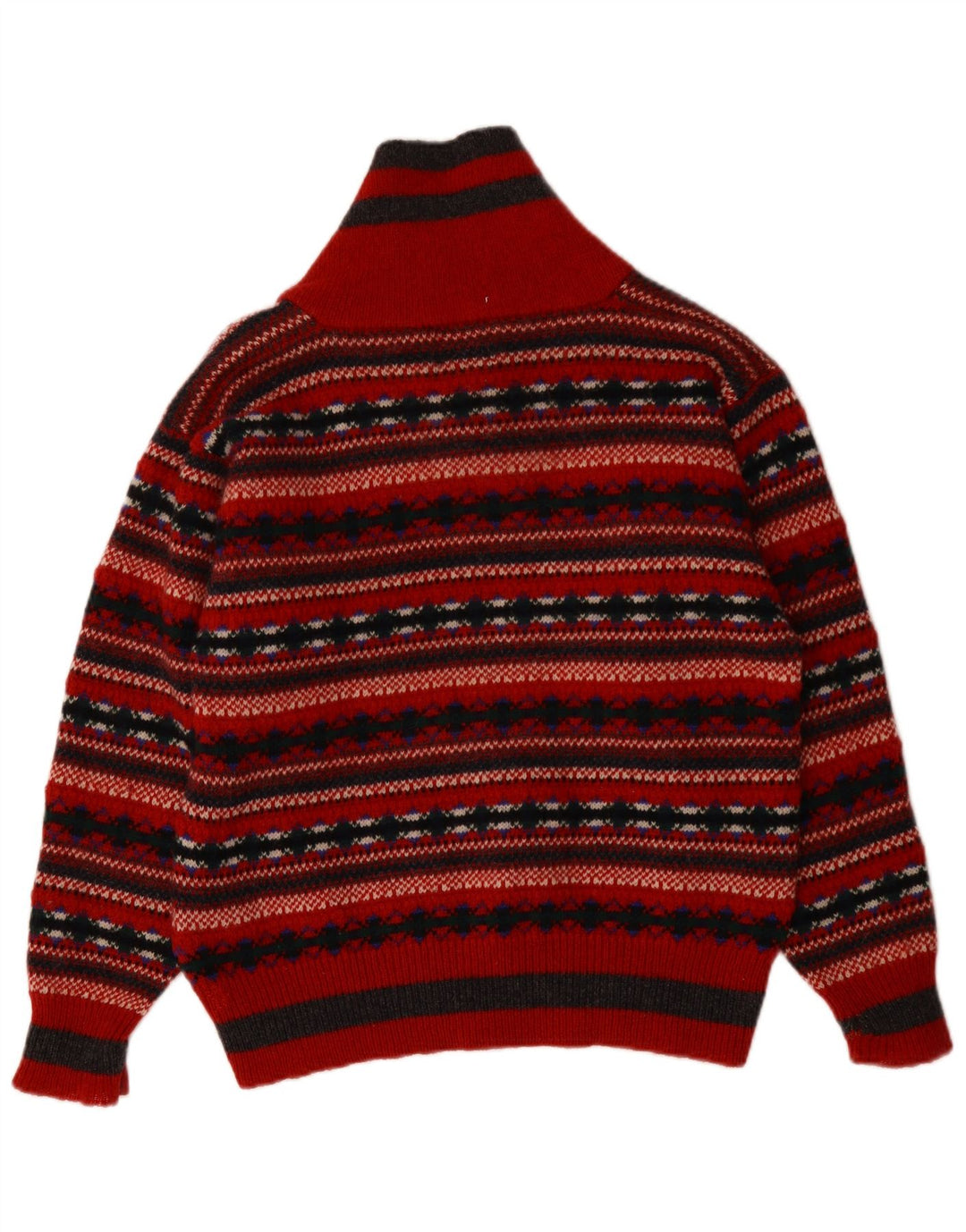 PRINCIPII Pulover cu gât șal pentru femei UK 14 Medium Red Fair Isle