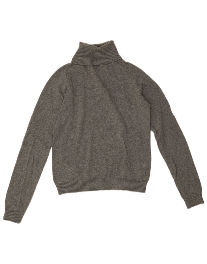 Pulover pentru femeie cu gât rulat Zara UK 12 bumbac gri mediu