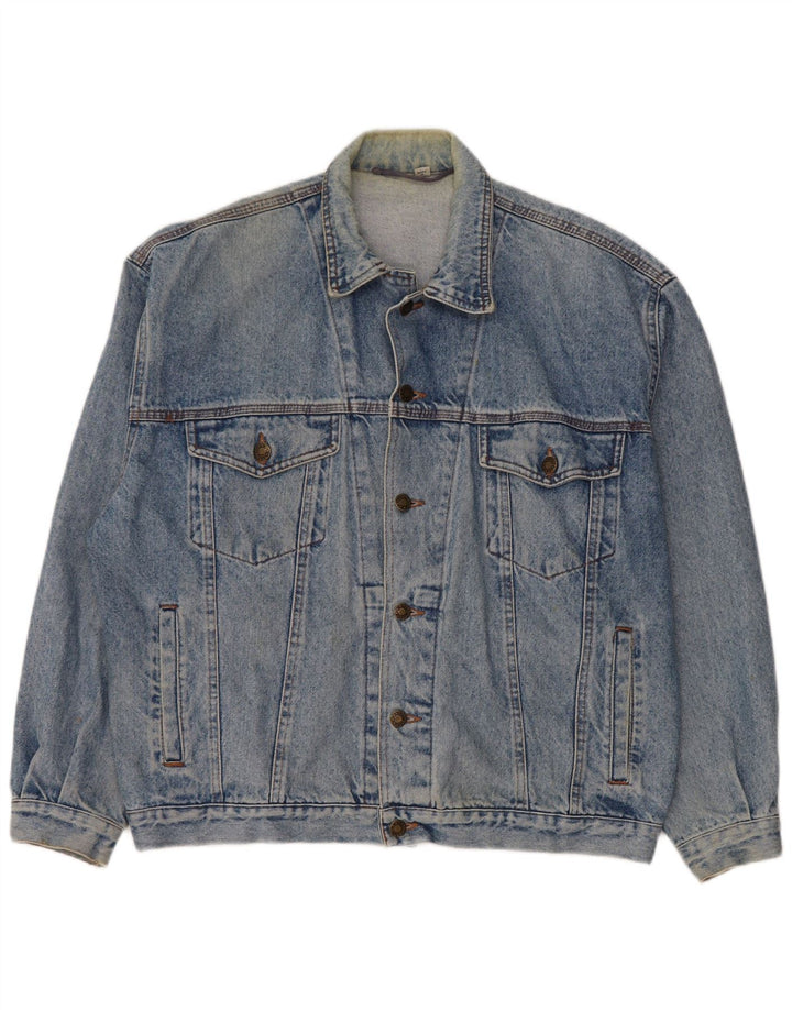 Jachetă de blugi vintage pentru bărbați UK 38, bumbac albastru mediu
