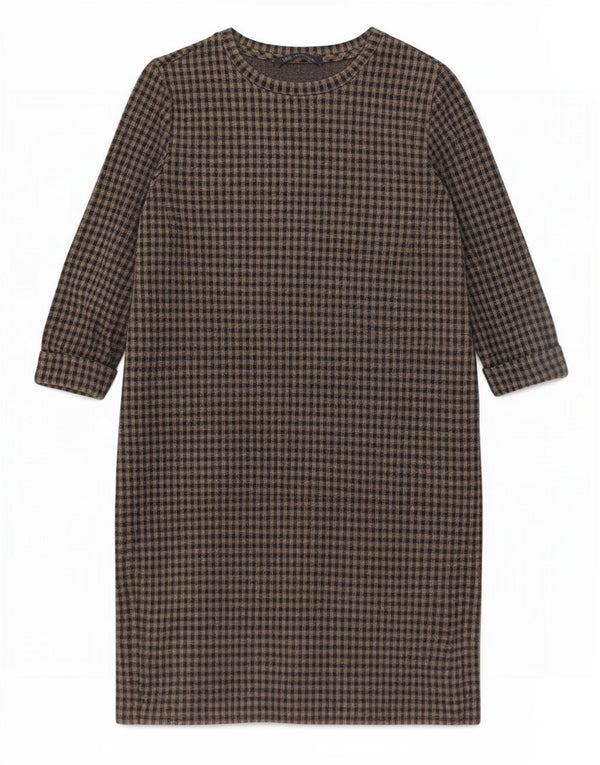 Rochie schimbătoare pentru femei Marks & Spencer, cu mâneci 3/4, UK 10, gri mic, vichy