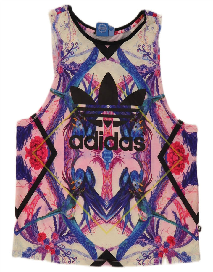 Vesta grafică pentru femei Adidas UK 8 Poliester multicolor mic