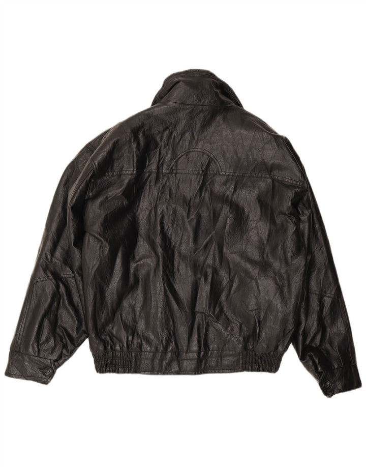 Jachetă de piele vintage pentru bărbați UK 38 Medium Black