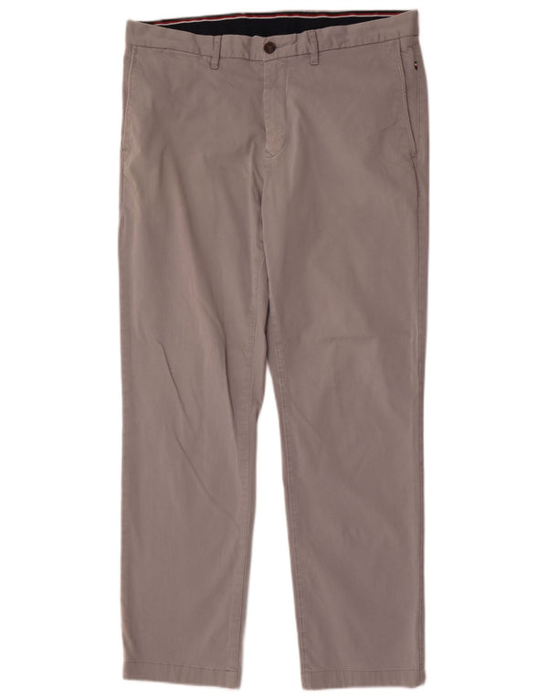 Pantaloni chino drepți pentru bărbați Zara L34 L29 bumbac gri