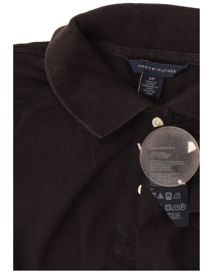 TOMMY HILFIGER Tricou polo pentru femei UK 10 Bumbac negru mic
