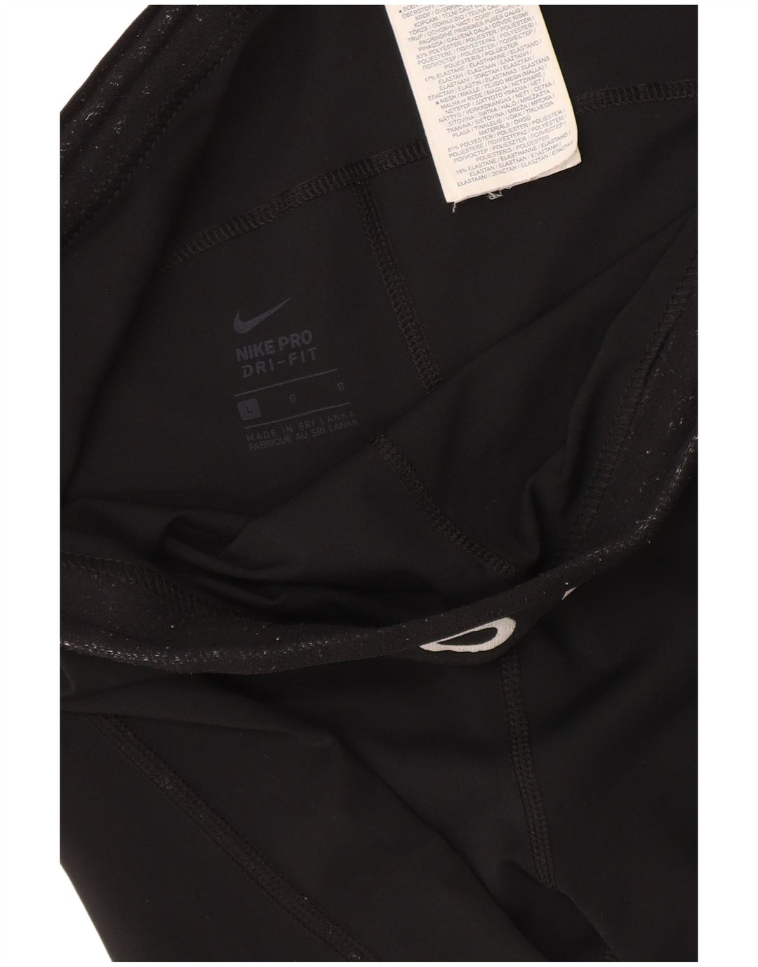 Leggings Nike Dri Fit Crop Graphic pentru femei UK 14 Poliester negru mare