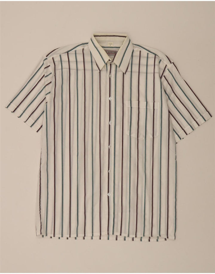 GINO MARCONI Mens Short Sleeve Shirt Size 39 Medium White Pinstripe Vintage Gino Marconi and Second-Hand Gino Marconi from Messina Hembry 