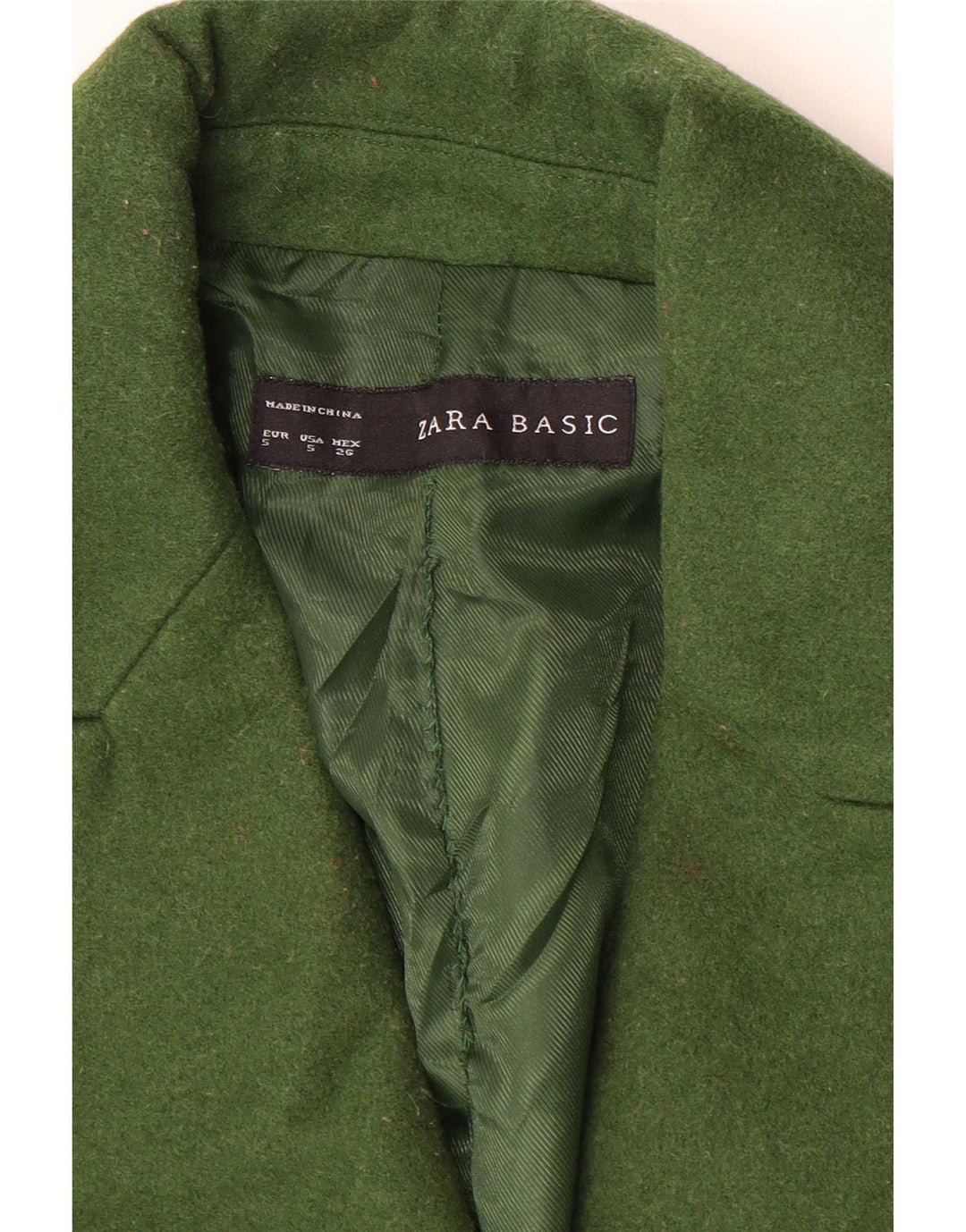 Palton dublu pentru femei Zara UK 10 Mic Verde