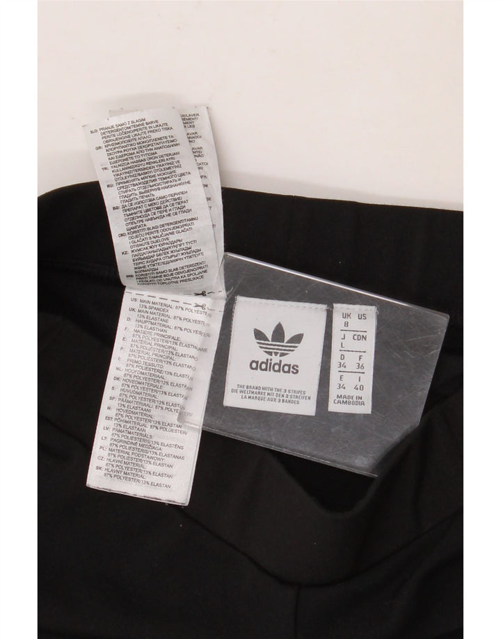 Leggings cu grafic pentru femei Adidas UK 8, poliester negru mic