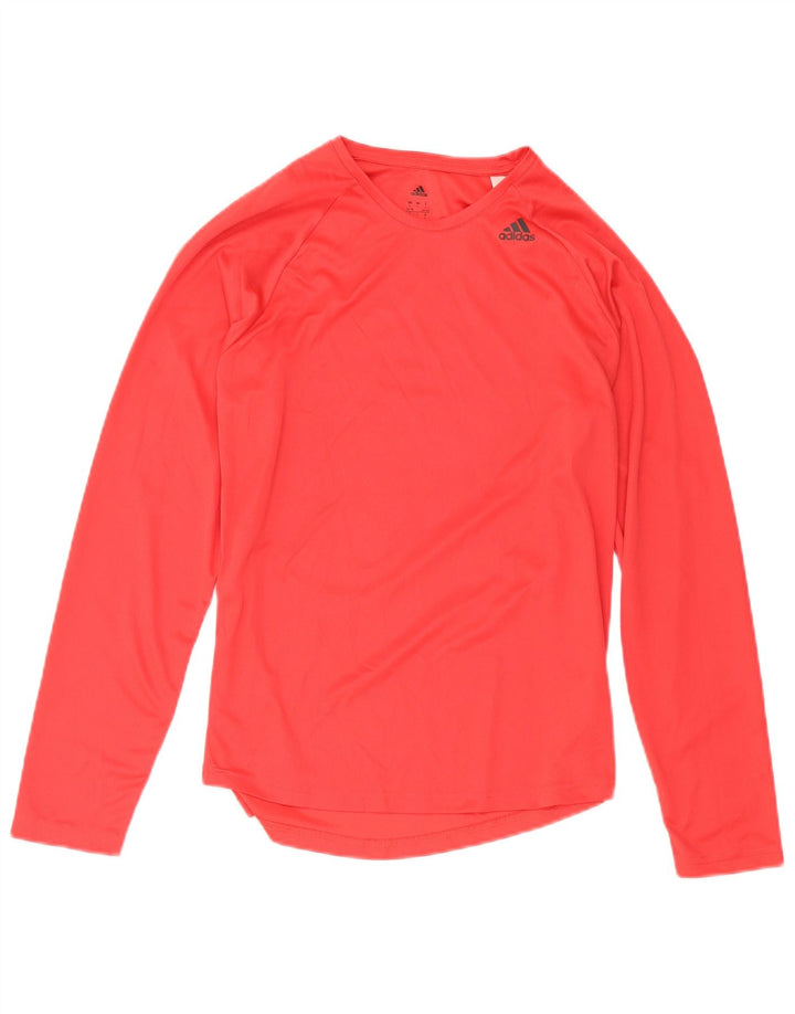 Adidas Climalite Top cu mânecă lungă pentru femei Marea Britanie 16/18 Poliester roșu mare