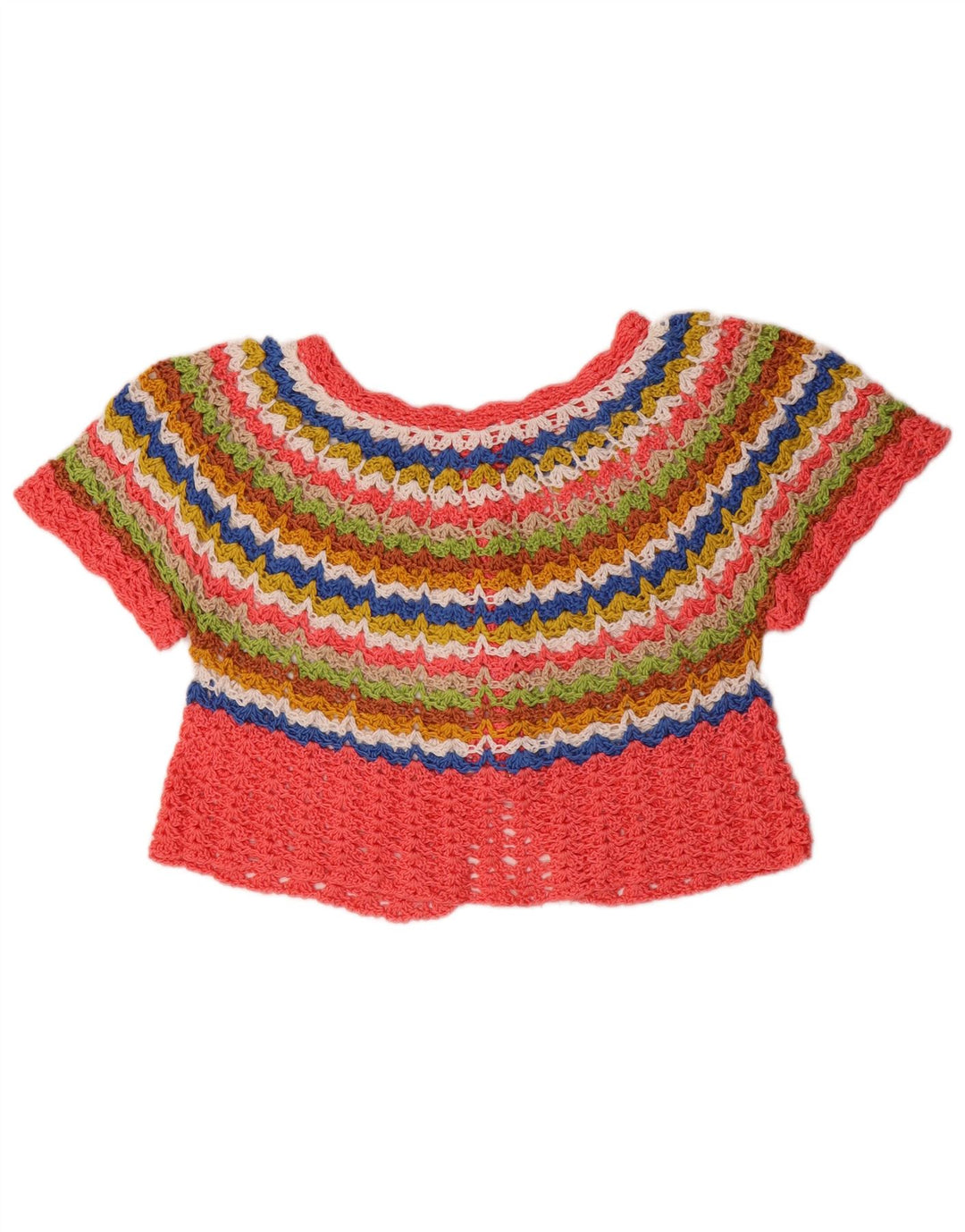 Jumper Bolero pentru femei VINTAGE cu mânecă scurtă UK 12 Medium Multicolor