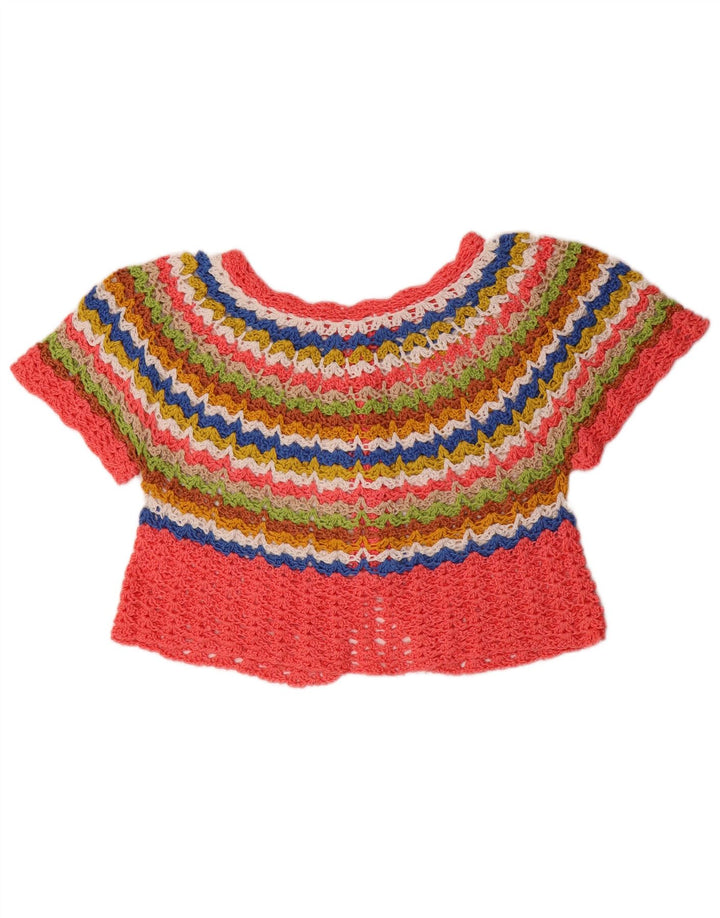 Jumper Bolero pentru femei VINTAGE cu mânecă scurtă UK 12 Medium Multicolor
